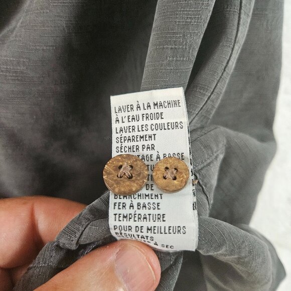 Tommy Bahama Men's Shirt Size Large Silk Short Sleeve Black Button Up Palm Trees - Picture 7 of 9